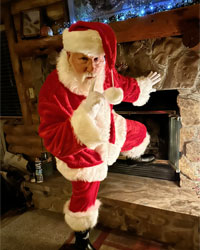professional santa suit fireplace