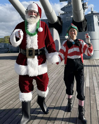 velvet santa suit uss missouri